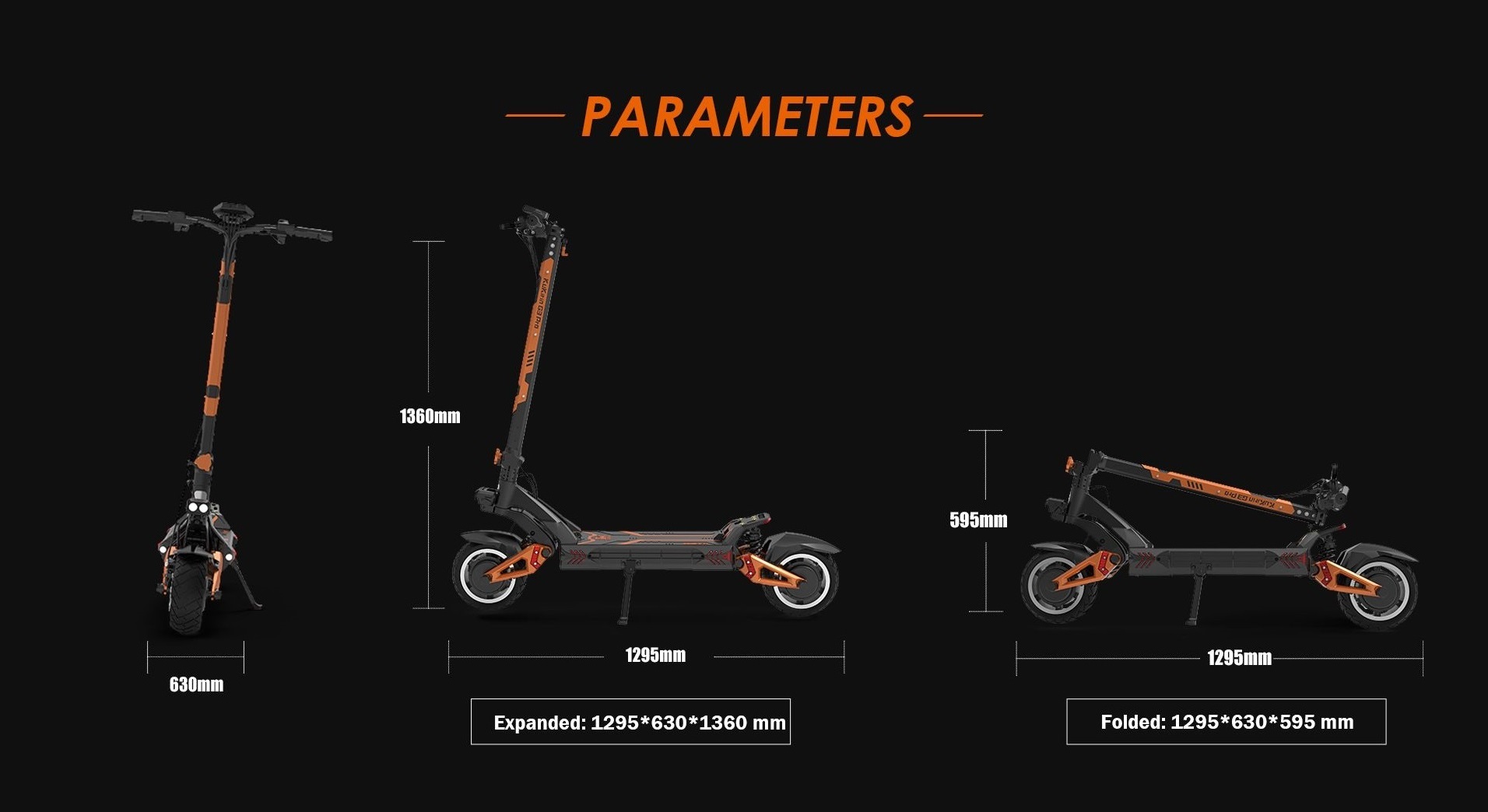 Розміри KuKirin G3 PRO Dual 2025: